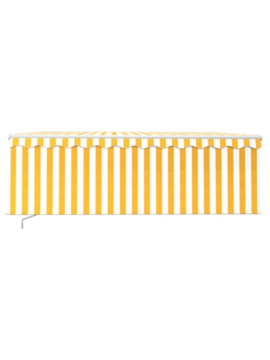 Izvelkama markīze ar žalūziju, led, 4x3m, manuāla, dzeltenbalta