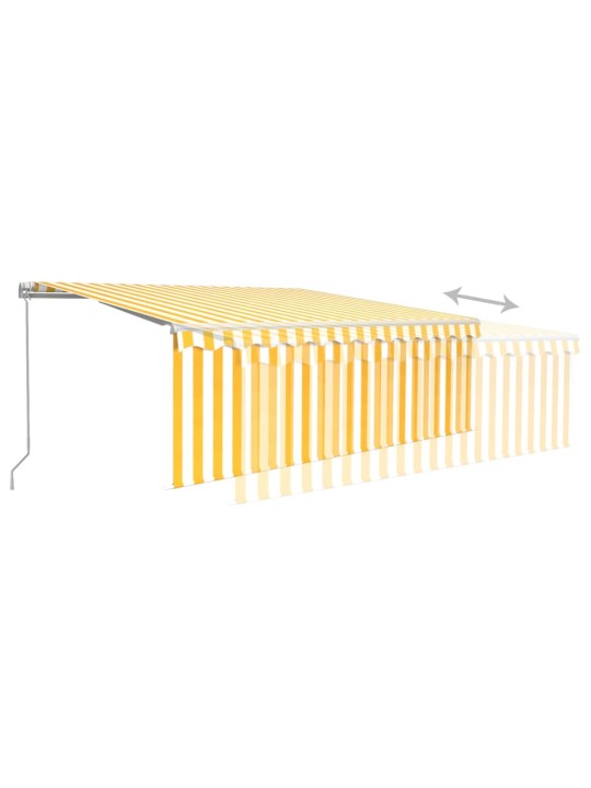 Izvelkama markīze ar žalūziju, led, 4x3m, manuāla, dzeltenbalta