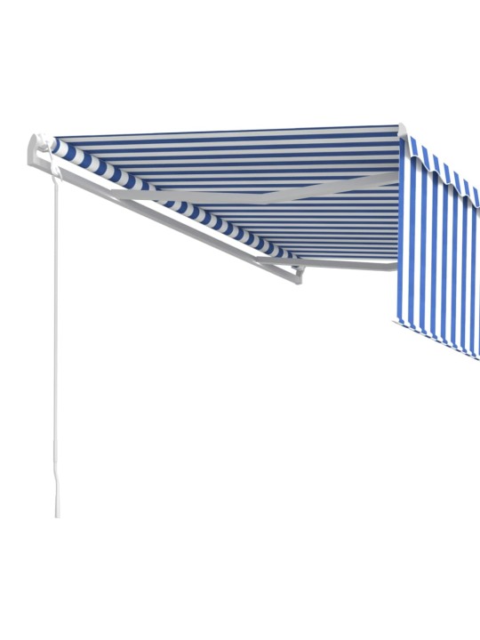 Izvelkama markīze ar žalūziju, 4x3 m, automātiska, zili balta