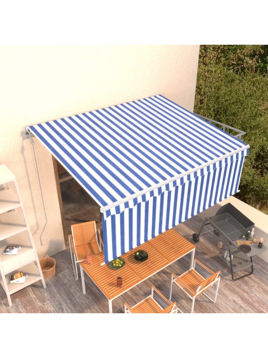Izvelkama markīze ar žalūziju, 4x3 m, automātiska, zili balta