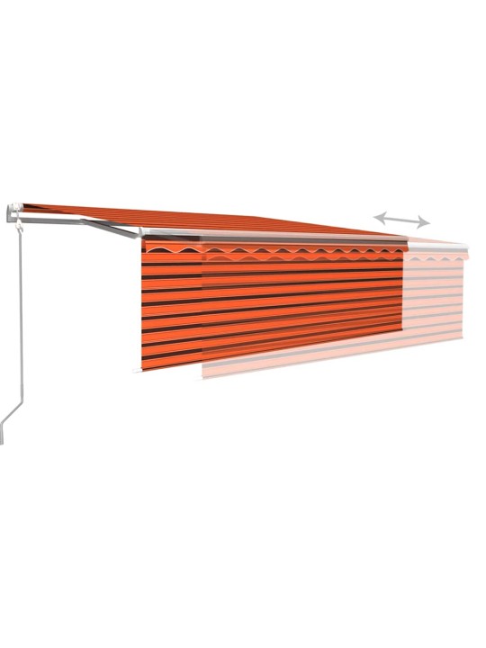 Izvelkama markīze ar žalūziju, 4x3 m, automātiska, oranži brūna