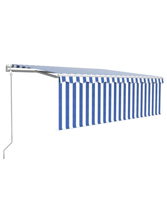 Markīze ar žalūziju, led, vēja sensoru, 4x3 m, zila ar baltu