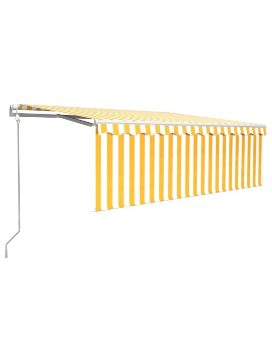 Markīze ar žalūziju, led, vēja sensoru, 4x3 m, dzelteni balta