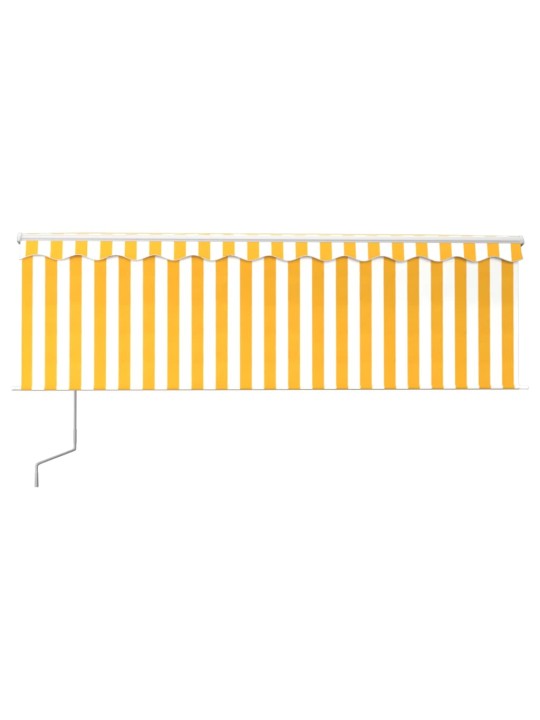 Markīze ar žalūziju, led, vēja sensoru, 4x3 m, dzelteni balta