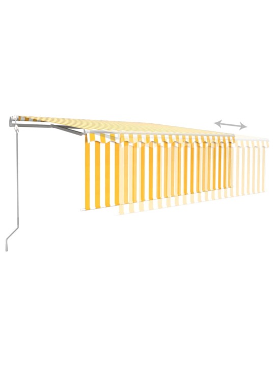 Markīze ar žalūziju, led, vēja sensoru, 4x3 m, dzelteni balta