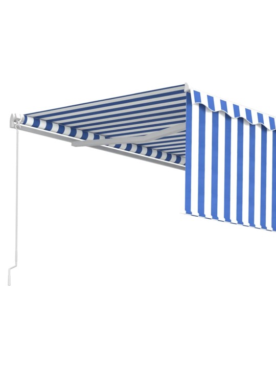 Izvelkama markīze ar žalūziju, 4,5x3 m, manuāla, zili balta