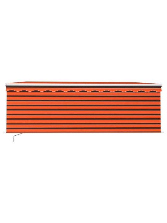 Izvelkama markīze ar žalūziju, 4,5x3 m, manuāla, oranži brūna