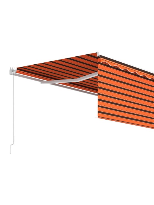 Izvelkama markīze ar žalūziju, 4,5x3 m, manuāla, oranži brūna