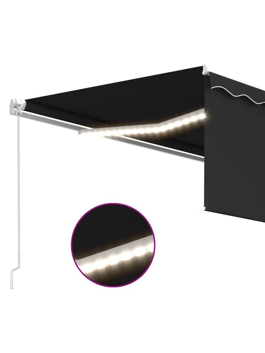 Izvelkama markīze ar žalūziju, led, 4,5x3 m, manuāla, pelēka
