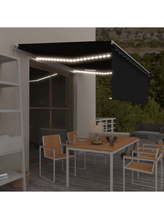 Izvelkama markīze ar žalūziju, led, 4,5x3 m, manuāla, pelēka