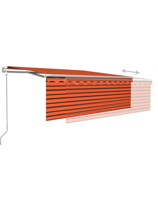 Izvelkama markīze ar žalūziju, 4,5x3 m, oranži brūna