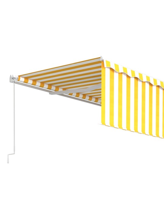 Izvelkama markīze ar žalūziju, 5x3 m, manuāla, dzelteni balta
