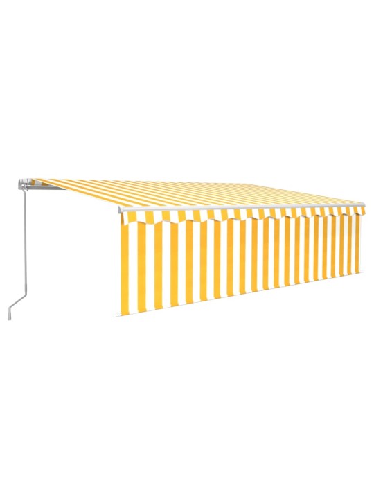 Izvelkama markīze ar žalūziju, led, 5x3m, manuāla, dzeltenbalta