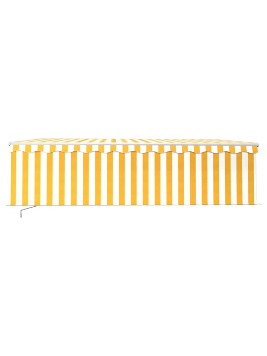 Izvelkama markīze ar žalūziju, led, 5x3m, manuāla, dzeltenbalta