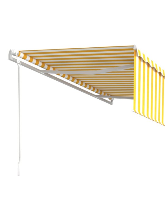 Izvelkama markīze ar žalūziju, 5x3 m, automātiska, dzeltenbalta
