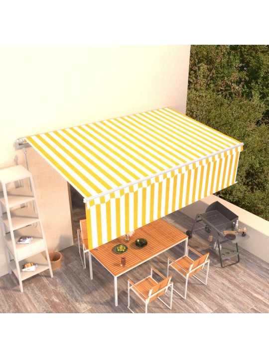 Izvelkama markīze ar žalūziju, 5x3 m, automātiska, dzeltenbalta