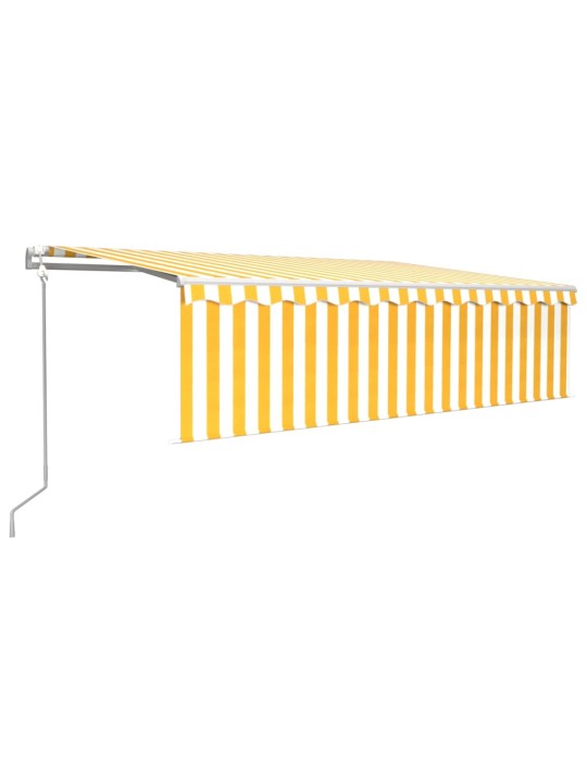 Markīze ar žalūziju, led, vēja sensoru, 5x3 m, dzelteni balta