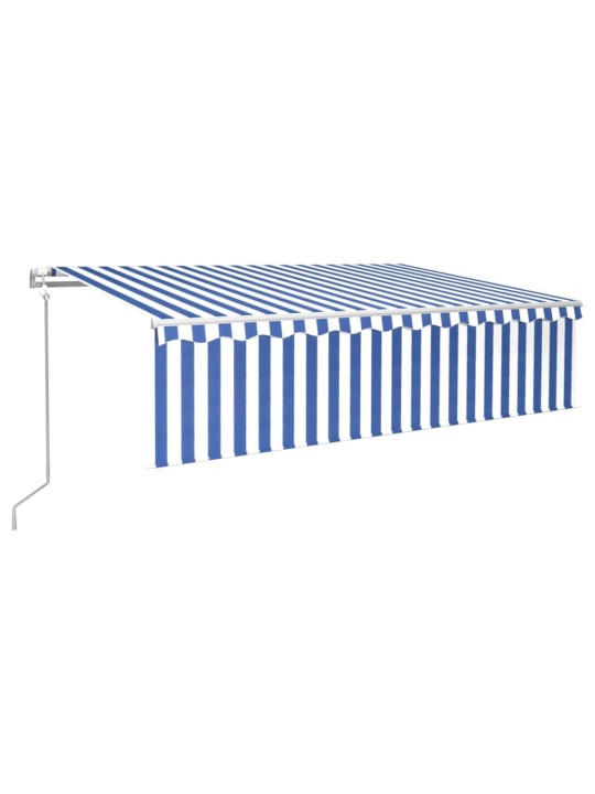 Izvelkama markīze ar žalūziju, 6x3 m, automātiska, zili balta