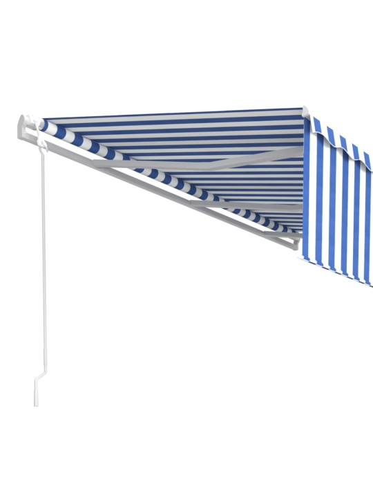 Izvelkama markīze ar žalūziju, 6x3 m, automātiska, zili balta