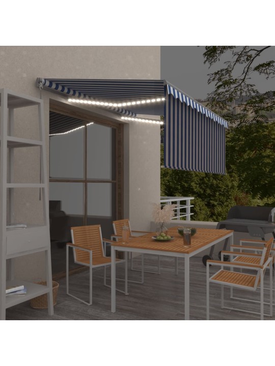 Izvelkama markīze ar žalūziju, led, 3x2,5m, manuāla, zili balta