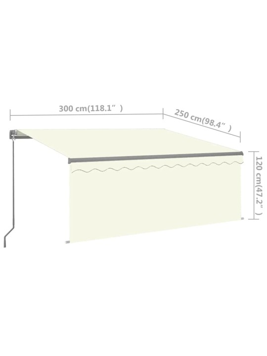 Izvelkama markīze ar žalūziju, led, 3x2,5m, manuāla, krēmkrāsas