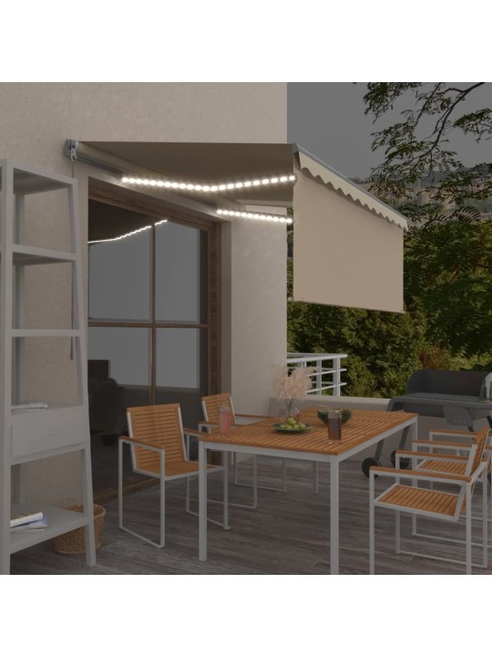Izvelkama markīze ar žalūziju, led, 3x2,5m, manuāla, krēmkrāsas