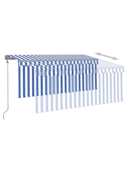 Izvelkama markīze ar žalūziju, 3x2,5 m, automātiska, zili balta
