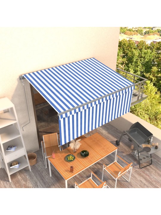 Izvelkama markīze ar žalūziju, 3x2,5 m, automātiska, zili balta