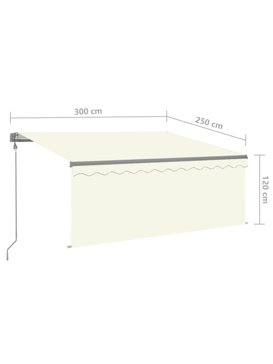 Izvelkama markīze ar žalūziju, 3x2,5 m, automātiska, krēmkrāsas