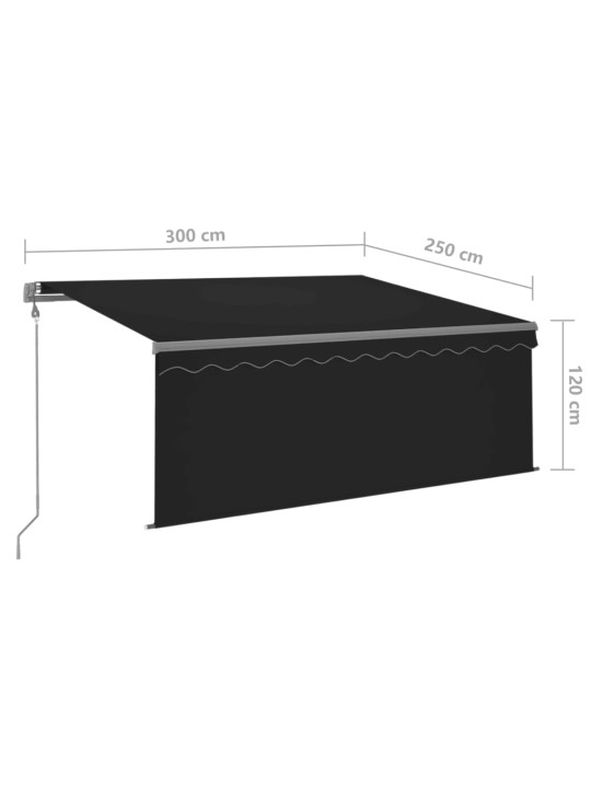 Izvelkama markīze ar žalūziju, 3x2,5 m, automātiska, pelēka