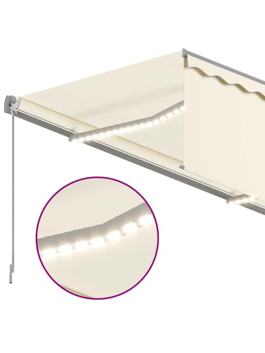 Izvelkama markīze ar žalūziju un led, 3,5x2,5 m, krēmkrāsas