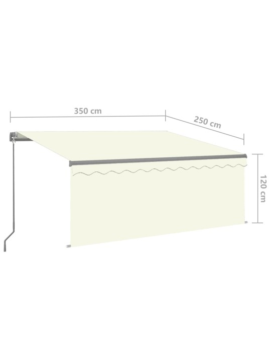 Izvelkama markīze ar žalūziju un led, 3,5x2,5 m, krēmkrāsas