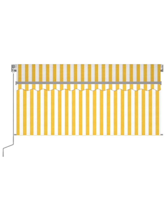 Izvelkama markīze ar žalūziju un led, 3,5x2,5 m, dzeltenbalta