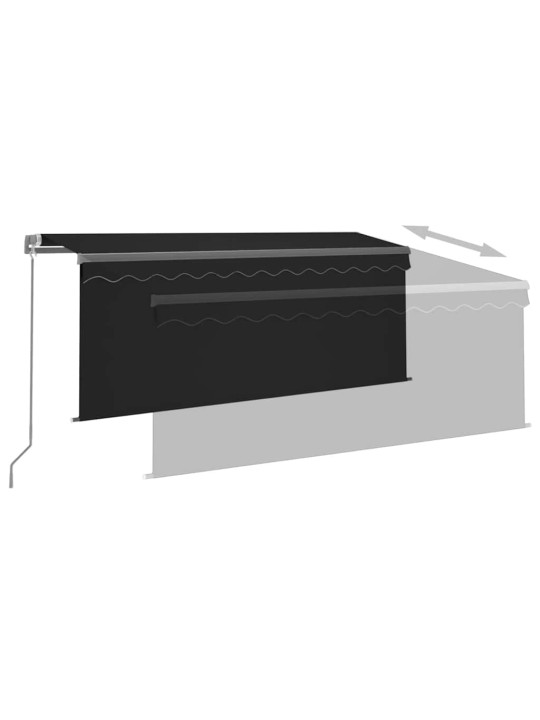 Izvelkama markīze ar žalūziju, led, 3,5x2,5 m, manuāla, pelēka