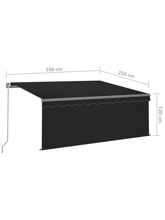 Izvelkama markīze ar žalūziju, led, 3,5x2,5 m, manuāla, pelēka