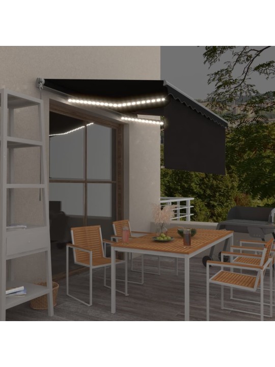 Izvelkama markīze ar žalūziju, led, 3,5x2,5 m, manuāla, pelēka