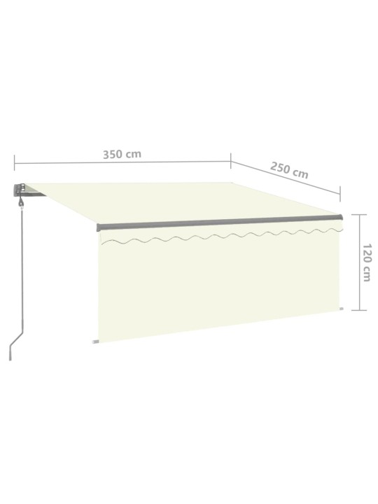 Izvelkama markīze ar žalūziju, 3,5x2,5 m, krēmkrāsas