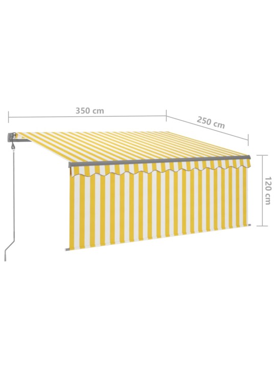 Izvelkama markīze ar žalūziju, 3,5x2,5 m, dzeltenbalta