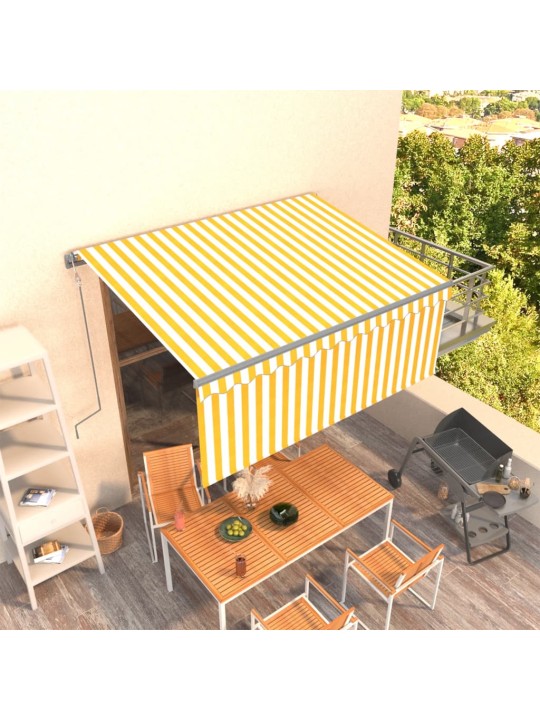 Izvelkama markīze ar žalūziju, 3,5x2,5 m, dzeltenbalta