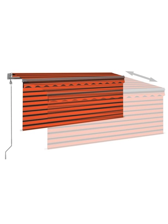 Izvelkama markīze ar žalūziju, 3,5x2,5 m, oranži brūna