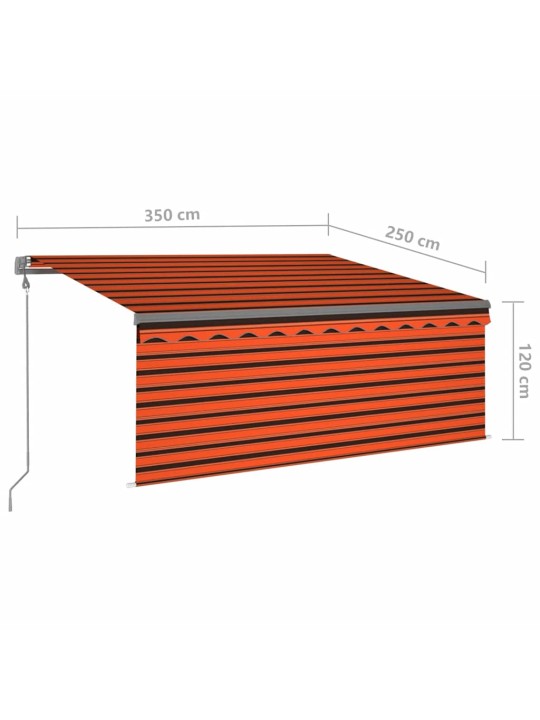 Izvelkama markīze ar žalūziju, 3,5x2,5 m, oranži brūna
