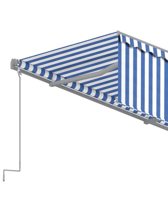 Izvelkama markīze ar žalūziju, 4x3 m, manuāla, zili balta
