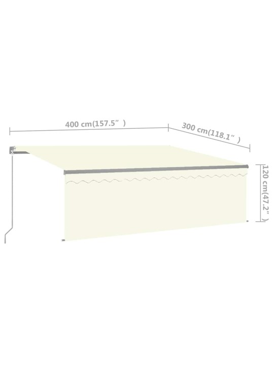 Izvelkama markīze ar žalūziju, 4x3 m, manuāla, krēmkrāsas