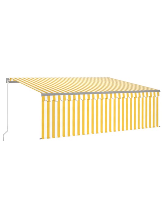 Izvelkama markīze ar žalūziju, 4x3 m, manuāla, dzelteni balta