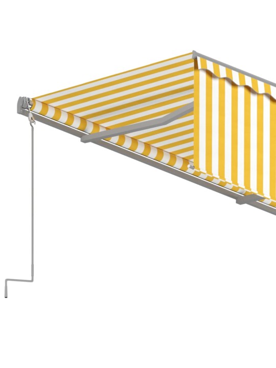 Izvelkama markīze ar žalūziju, 4x3 m, manuāla, dzelteni balta