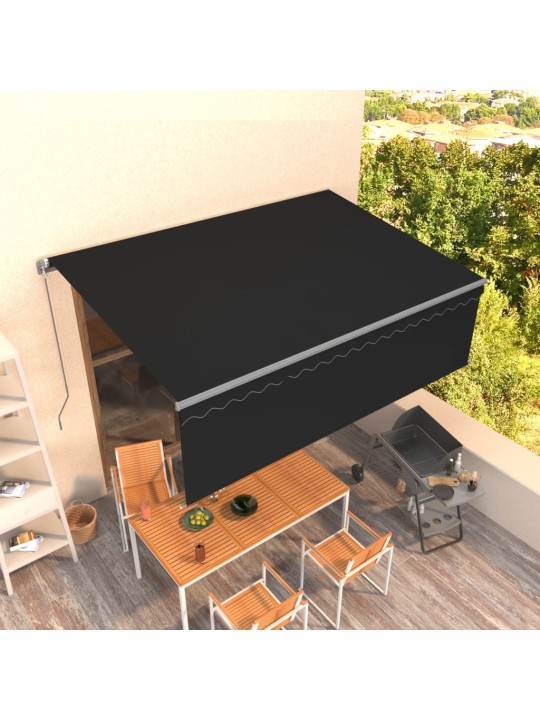 Izvelkama markīze ar žalūziju, 4x3 m, manuāla, antracītpelēka