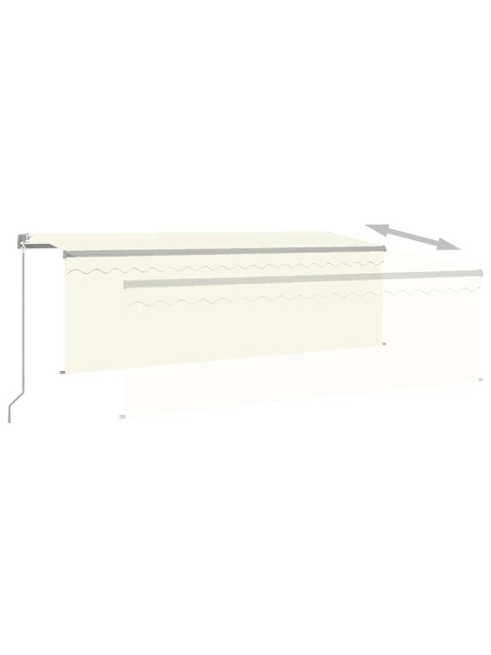 Izvelkama markīze ar žalūziju, led, 4x3 m, manuāla, krēmkrāsas