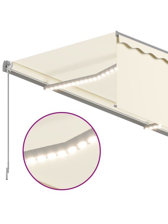 Izvelkama markīze ar žalūziju, led, 4x3 m, manuāla, krēmkrāsas