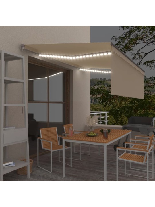 Izvelkama markīze ar žalūziju, led, 4x3 m, manuāla, krēmkrāsas