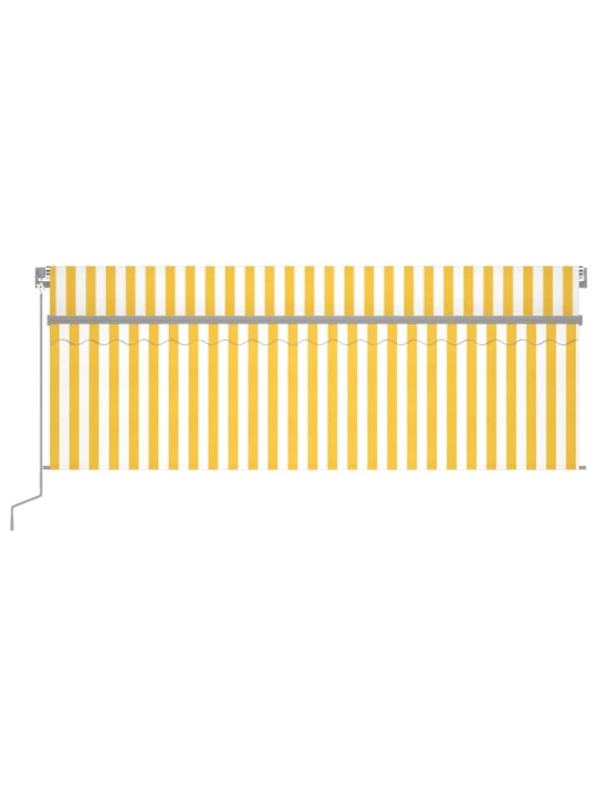 Izvelkama markīze ar žalūziju, led, 4x3m, manuāla, dzeltenbalta